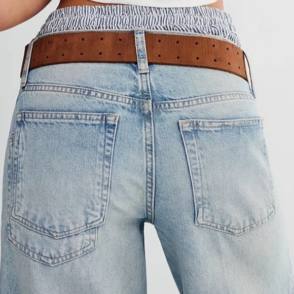 FREE PEOPLE WE THE FREE ripple wide-leg crop jeans - Picture 7 of 8